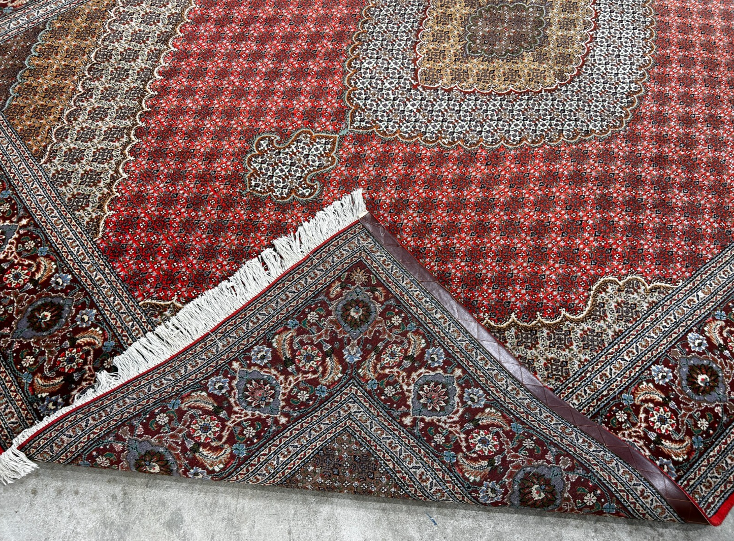 8'3"x11'3" Hand-Knotted Silk & Wool Tabrize Fish Style Area Rug