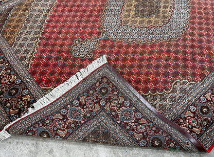 8'3"x11'3" Hand-Knotted Silk & Wool Tabrize Fish Style Area Rug