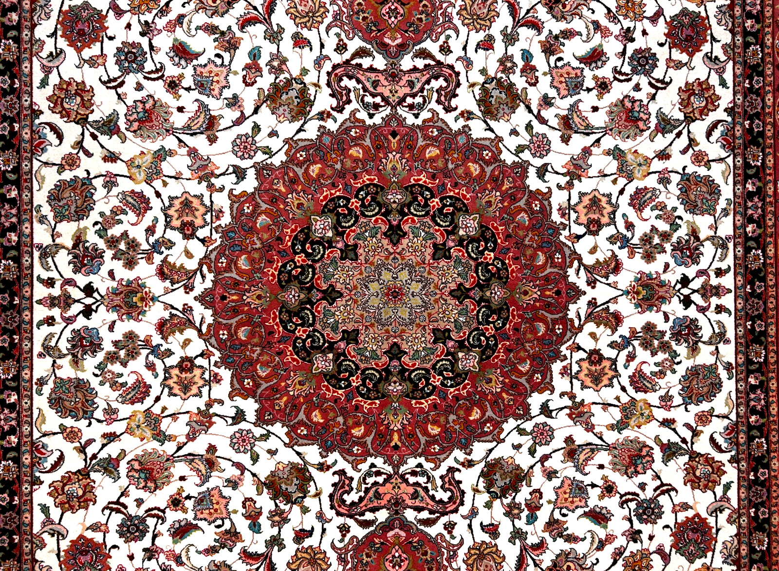 8'3"x11'3" Fine Hand-Knotted Wool & Silk Tabrize Rug