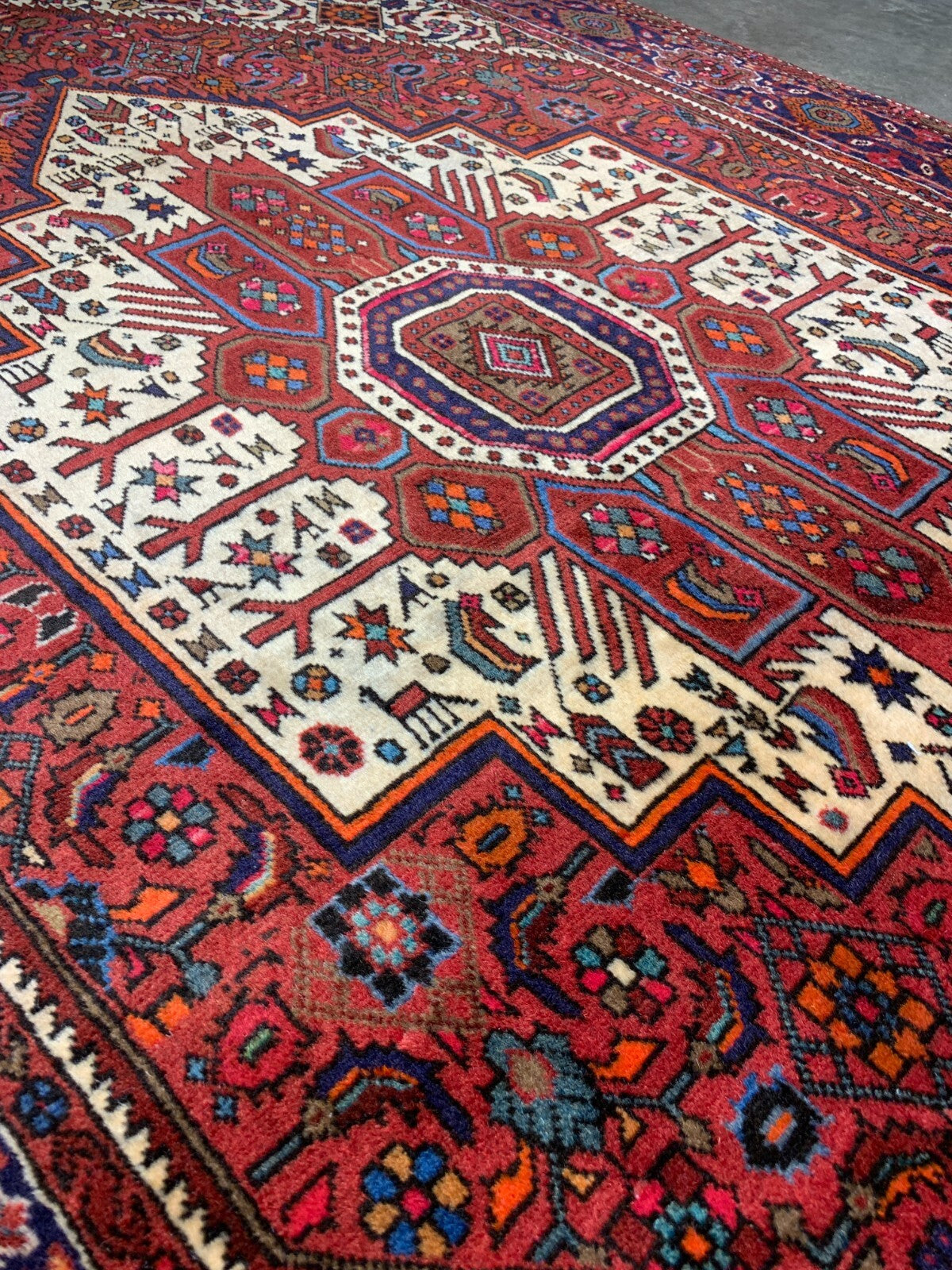 4'x6'7" Hand-Knotted 100% Wool Pile Bijare Gholtogh Carpet - Area Rug