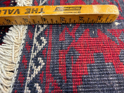 3'8"x6'7" Hand-Knotted 100% Wool Pile Balouchi Area Rug - Carpet