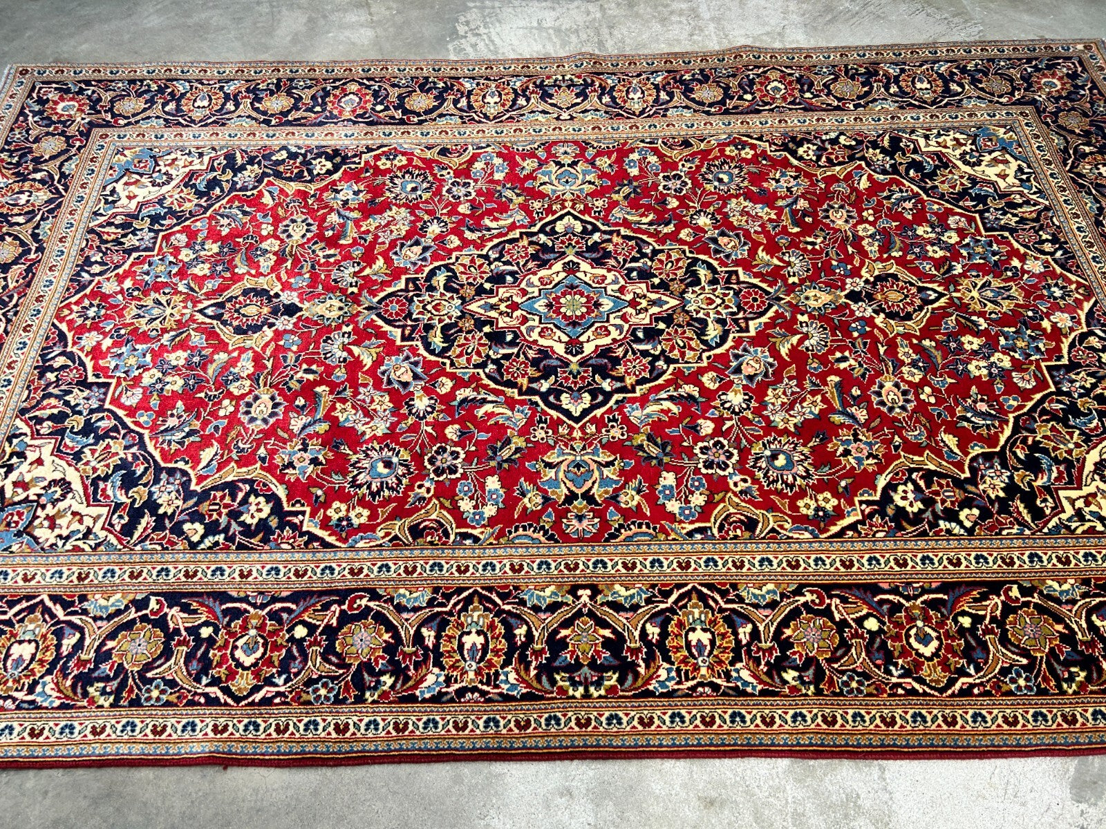 6'5"x10'6'' Hand-Knotted 100% Wool Pile Kashane Area Rug - Area Carpet