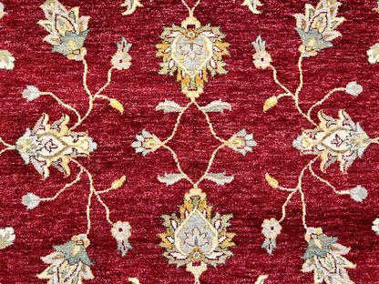 6'7"x9'9" Hand-Knotted 100% Wool Pile Indian Agra Carpet - Area Rug