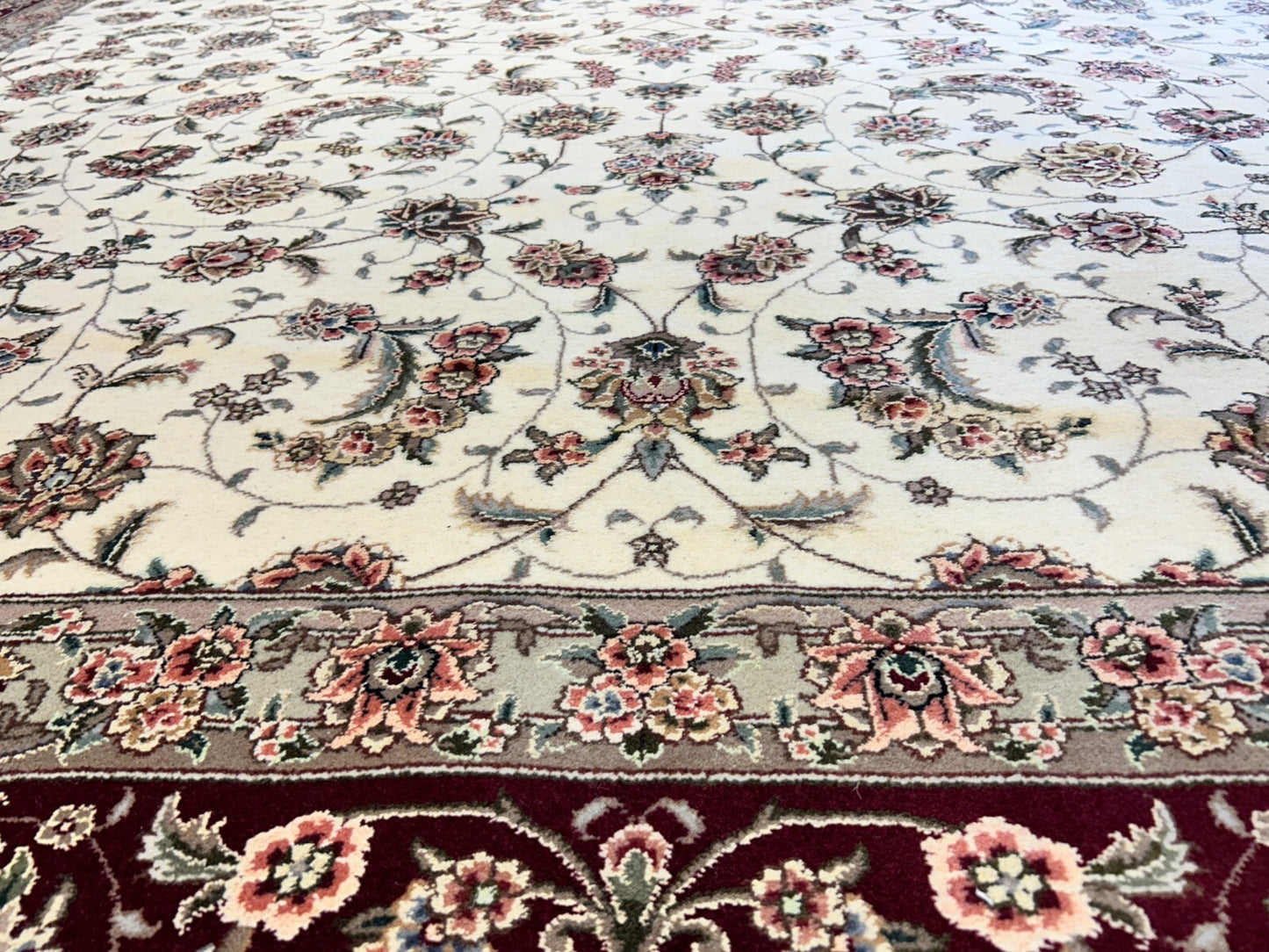 9'x12' Hand-Knotted Wool & Silk Pile Sinopersian Carpet - Area Rug