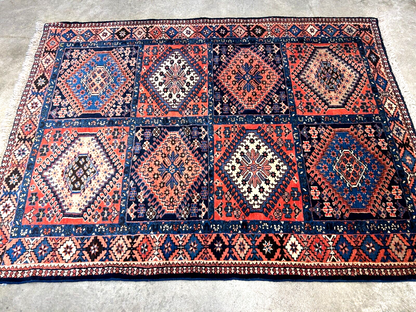 3'7"x4'9" Hand-Knotted 100% Wool Pile Yalamehe Carpet - Area Rug