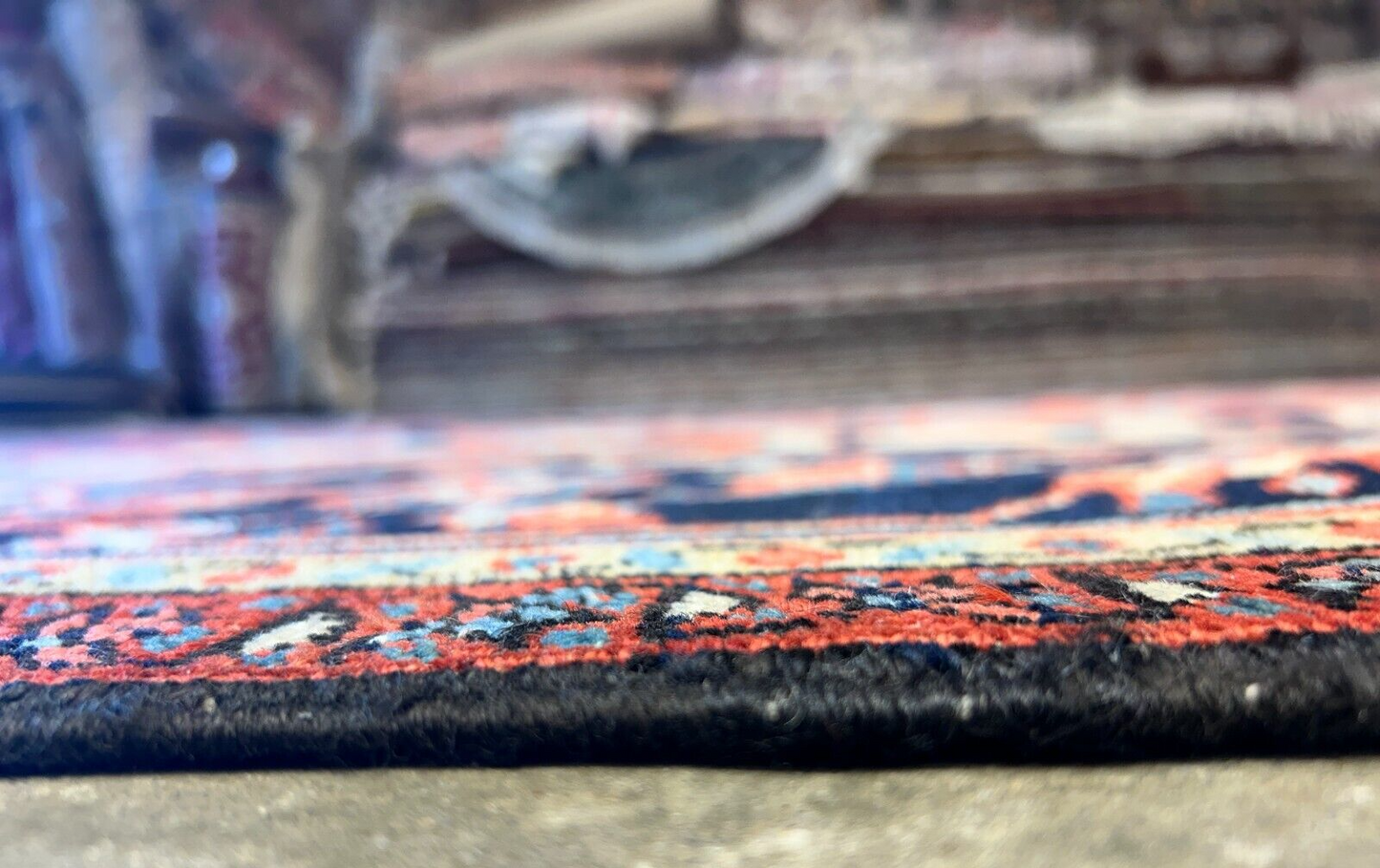 Collector Item - 9'x11'6" Hand-Knotted 100% Wool Pile Serapie Carpet - Area Rug