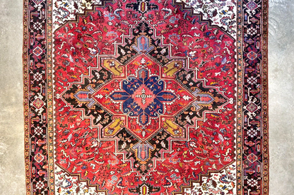 8'3"x11'5" Hand-Knotted 100% Wool Pile Herize Rug