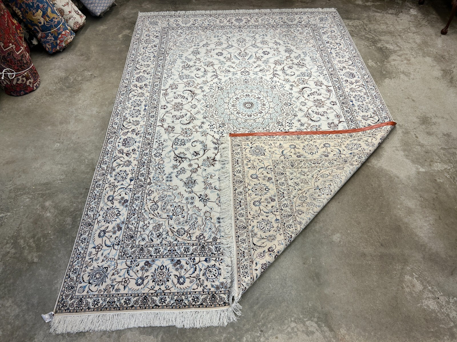 8'4"x12'1" Extra Fine Hand-Knotted Wool & Silk Naine Rug