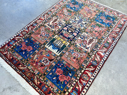 3'5"x5'2" Hand-Knotted 100% Lamb Wool Bakhtiarie Carpet - Area Rug