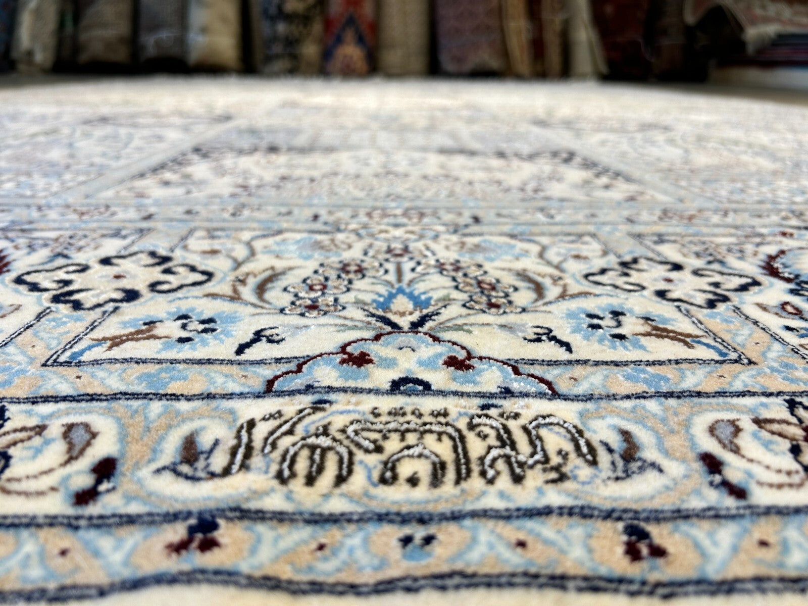 6'9"x10'2" Extra Fine Hand-Knotted Wool & Silk Habibian Naine Rug - Area Carpet