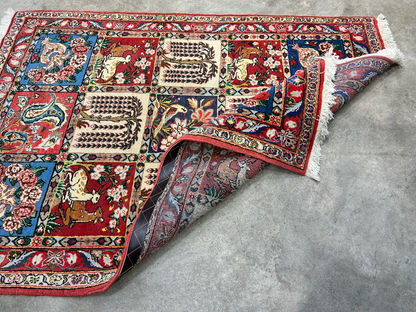 3'5"x5'2" Hand-Knotted 100% Lamb Wool Bakhtiarie Carpet - Area Rug