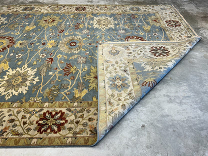 9'x12' Hand-Knotted 100% Wool Pile Mahal Design Carpet - Area Rug