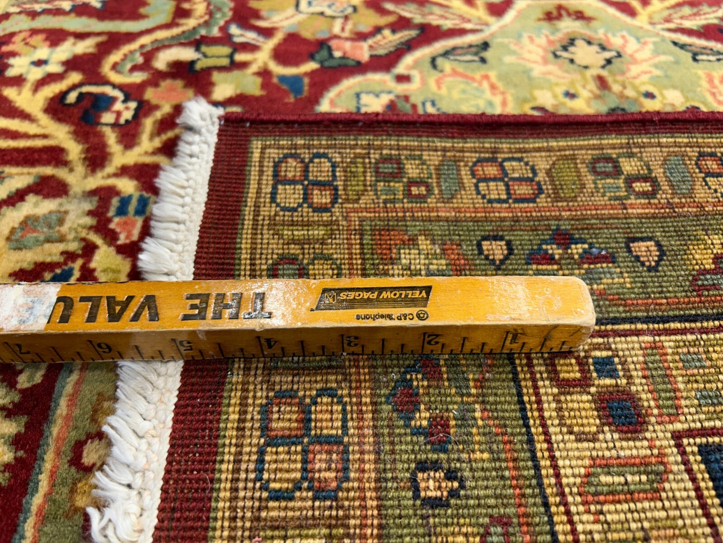 9'1"x12'3" Very Fine Hand-Knotted 100% Fine Wool Pile IndoTabriz Rug