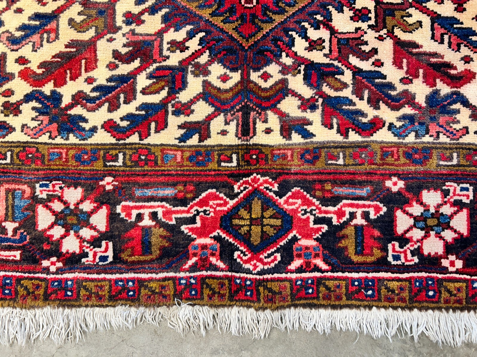 7'9"x11'2" Hand-Knotted 100% Wool Pile Herize Rug