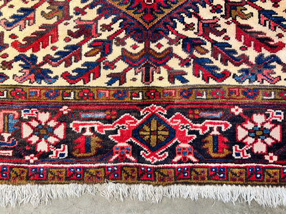 7'9"x11'2" Hand-Knotted 100% Wool Pile Herize Rug