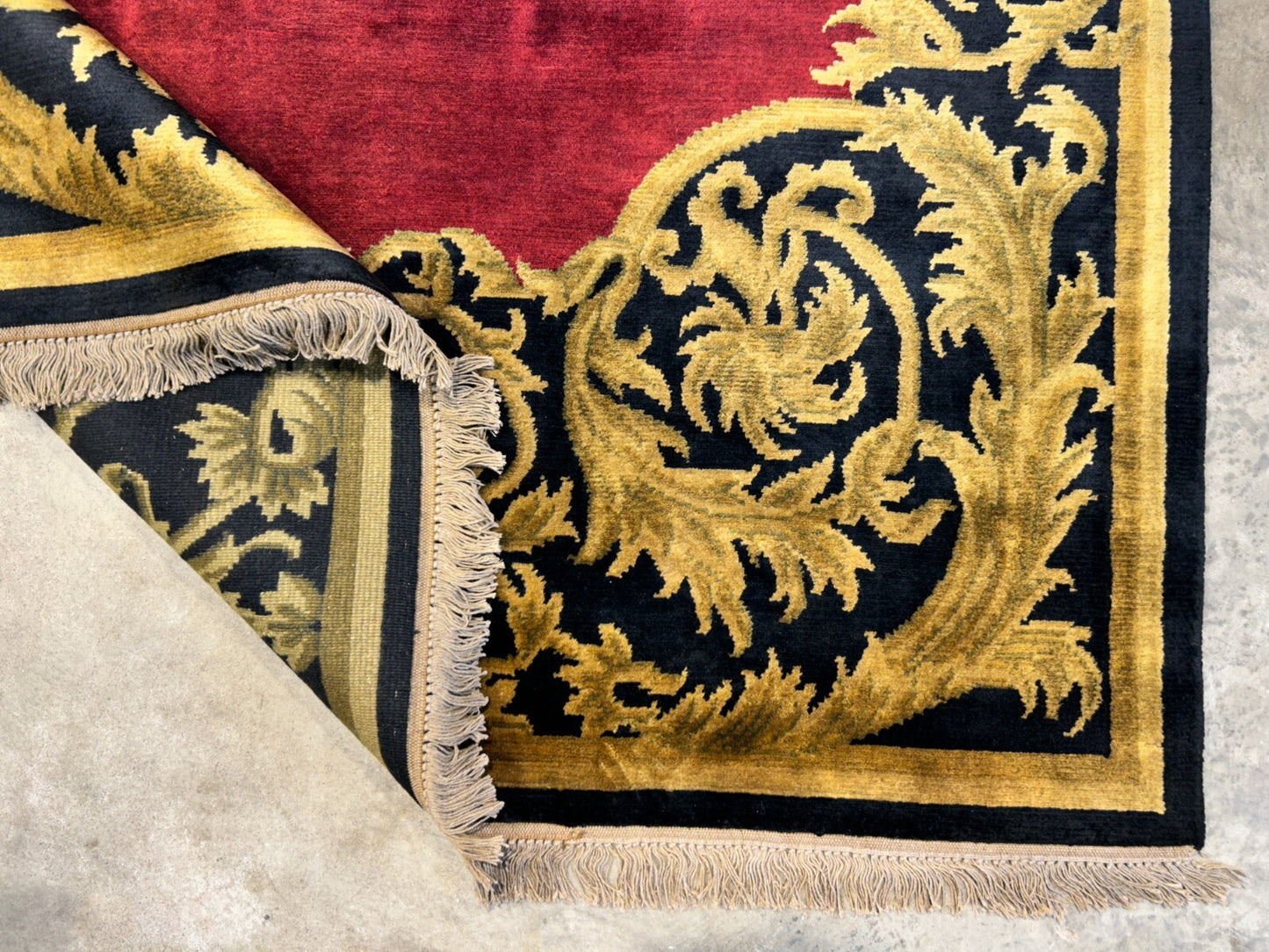 5'11"x8'8'' Hand-Knotted 100% Lamb Wool Pile Tibetan Area Rug - Area Carpet