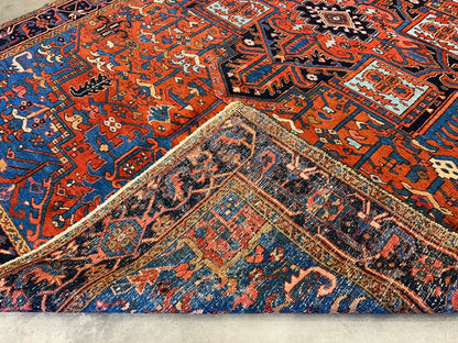 Collector Item- 7’9”x11’5” Antique Hand-Knotted 100% Wool Pile Serapie Area Rug