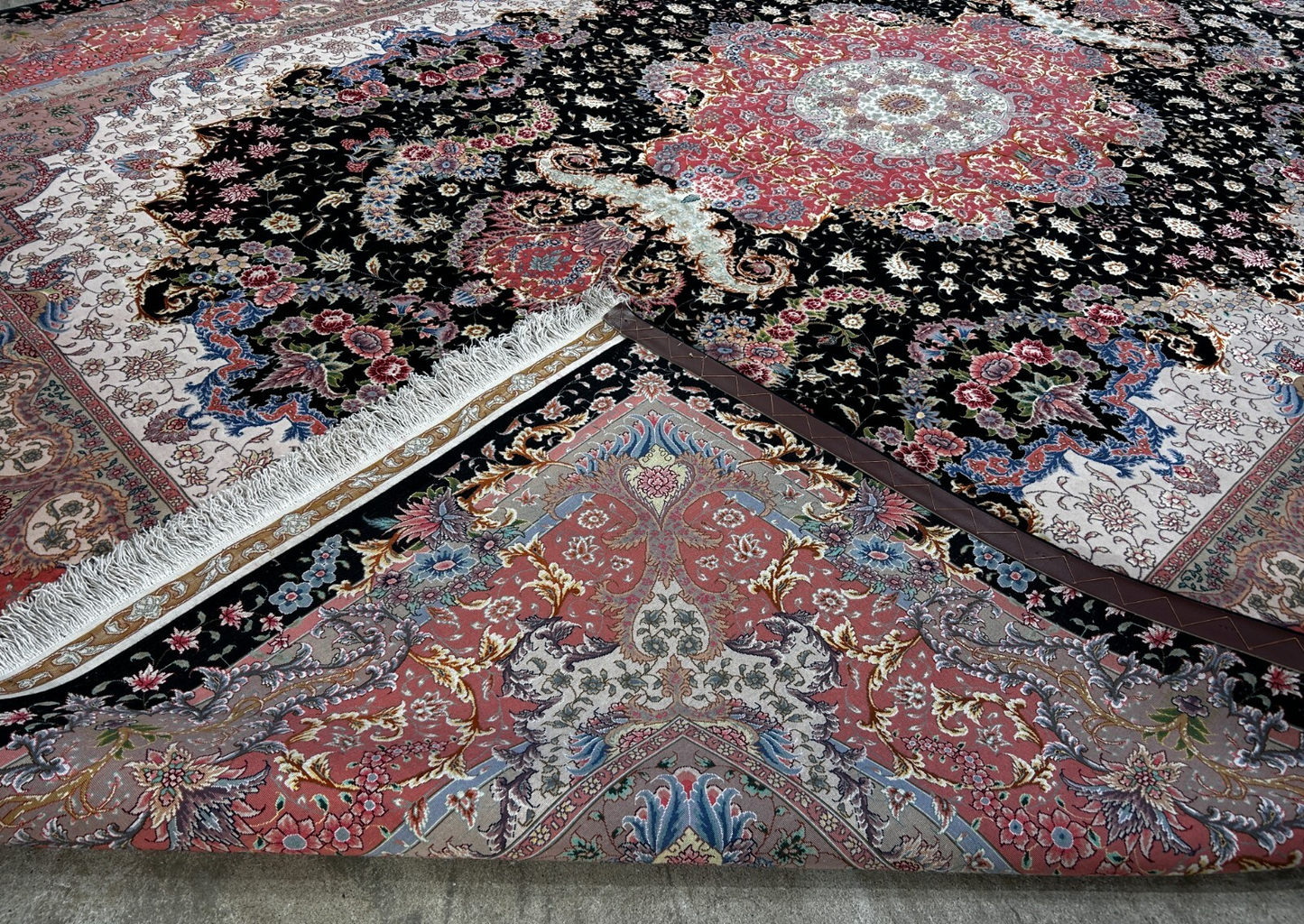 8'2"x11'7'' Hand-Knotted Very Fine Silk & Wool Pile Tabrize Benam Area Rug