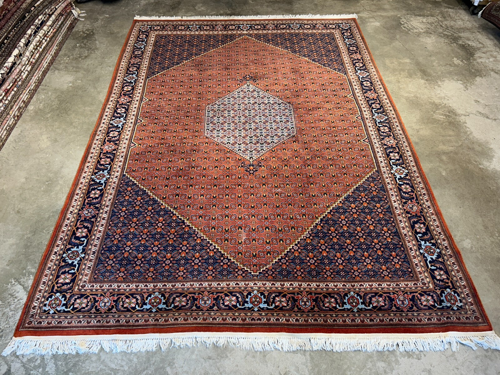 8'6"x12' Hand-Knotted 100% Wool Pile IndoBijar Rug