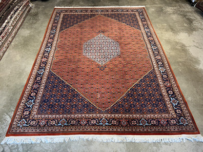 8'6"x12' Hand-Knotted 100% Wool Pile IndoBijar Rug