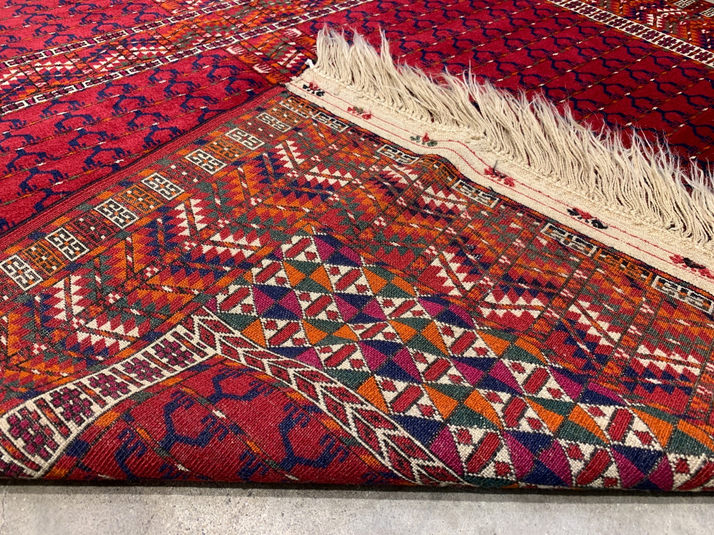 Collector Item - 4'4"x6'4" Antique Fine Baby Lamb Wool Russian Chichi Rug