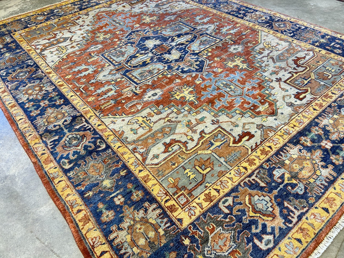 9'x12' Hand-Knotted 100% Lamb Wool  Serapie Design Carpet - Area Rug