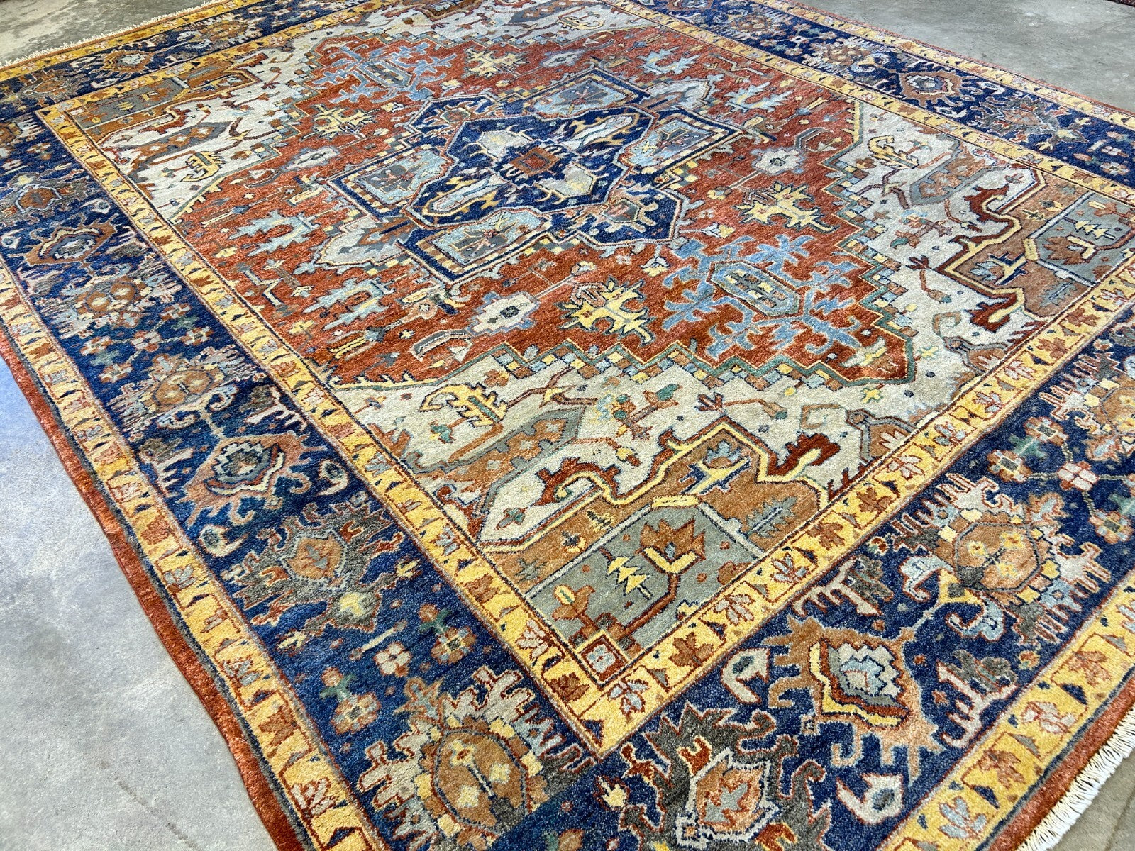 9'x12' Hand-Knotted 100% Lamb Wool  Serapie Design Carpet - Area Rug