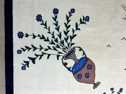 6'6"x9'1" Hand-Knotted 100% Wool Pile Gabeh Carpet - Area Rug