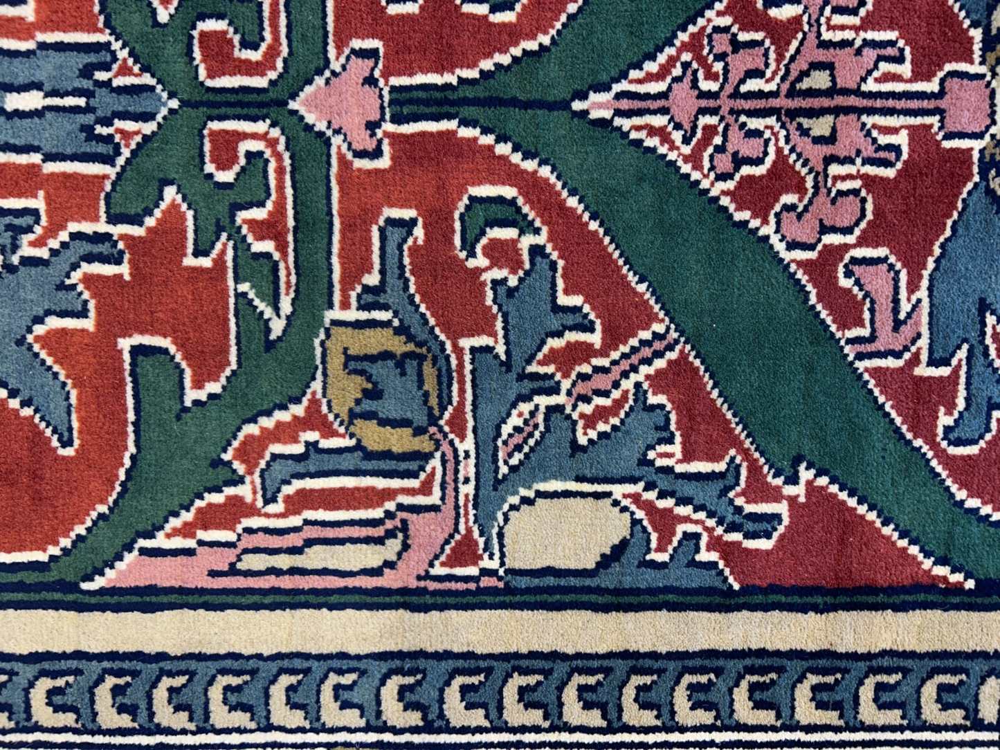 9'x12' Hand-Knotted 100%  Wool Pile All-Over Area Rug