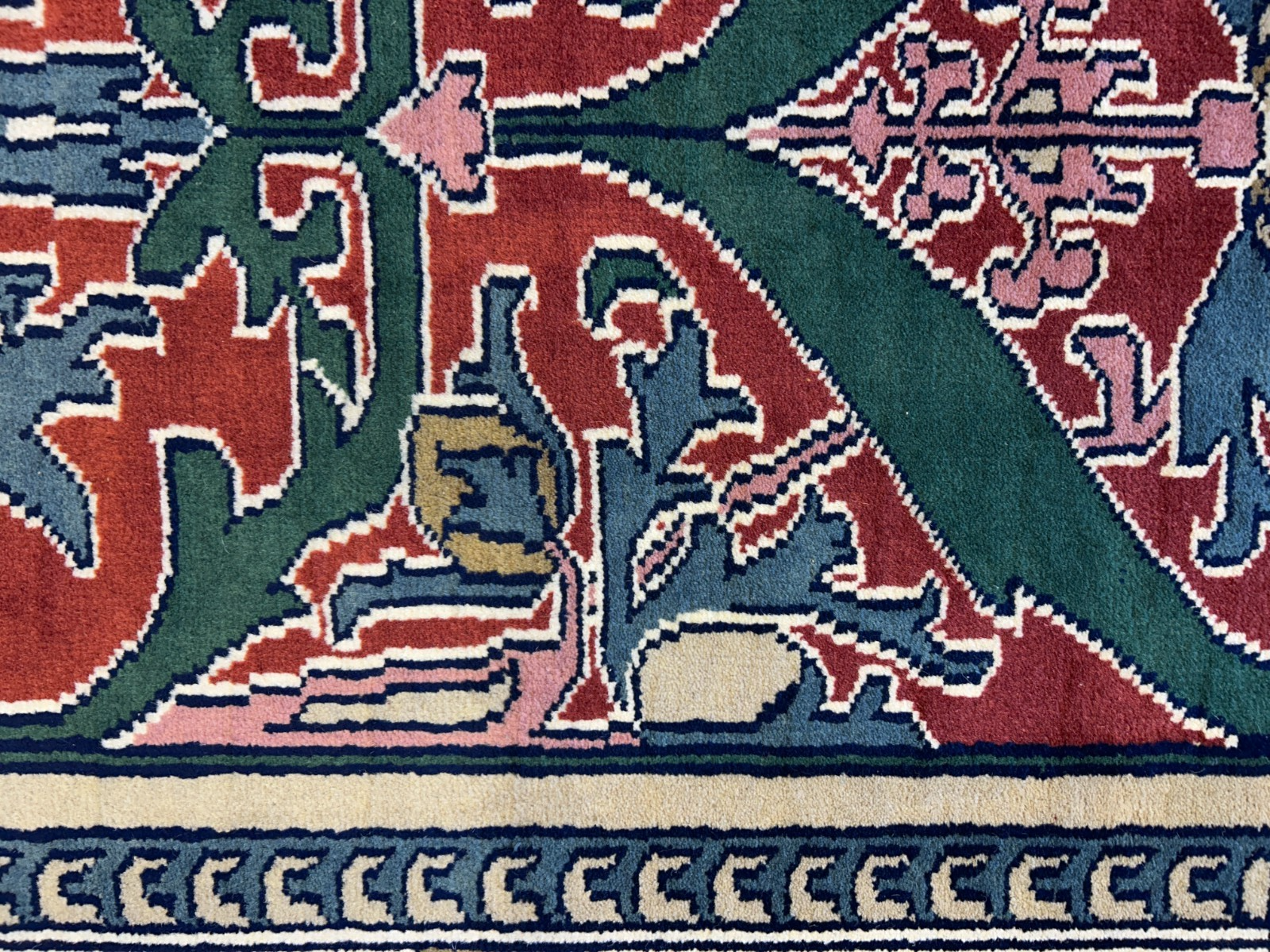 9'x12' Hand-Knotted 100%  Wool Pile All-Over Area Rug