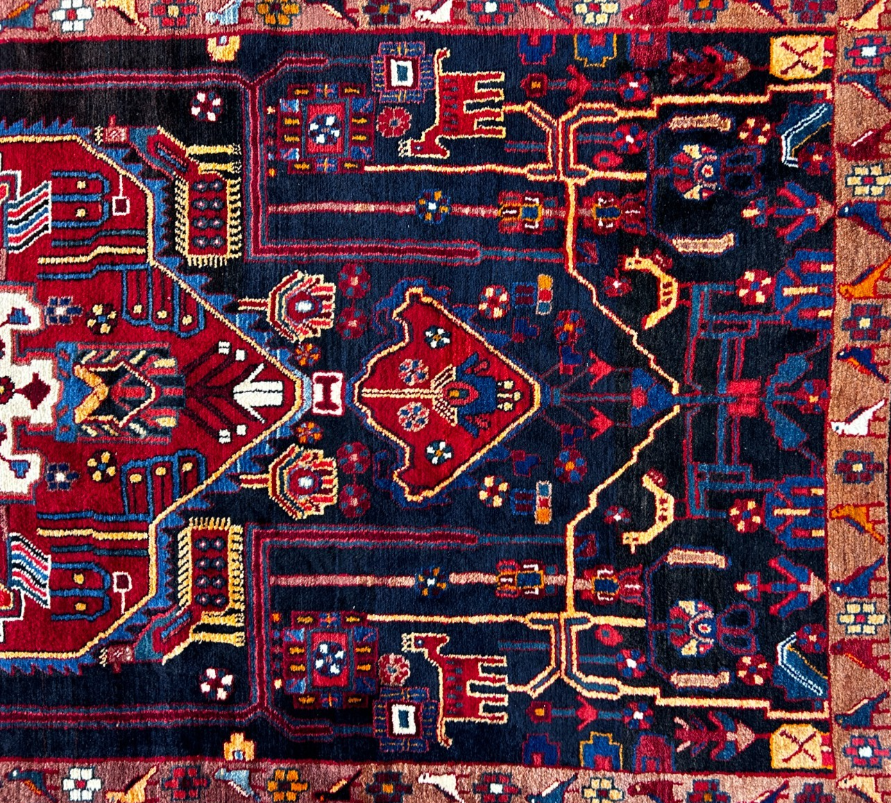 5'5" x 10'4'' Hand-Knotted 100% Lamb Wool Carpet - Nahavande Area Rug