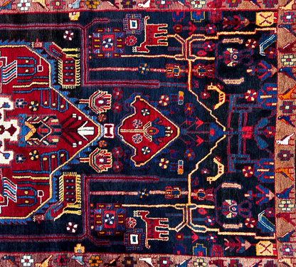 5'5" x 10'4'' Hand-Knotted 100% Lamb Wool Carpet - Nahavande Area Rug