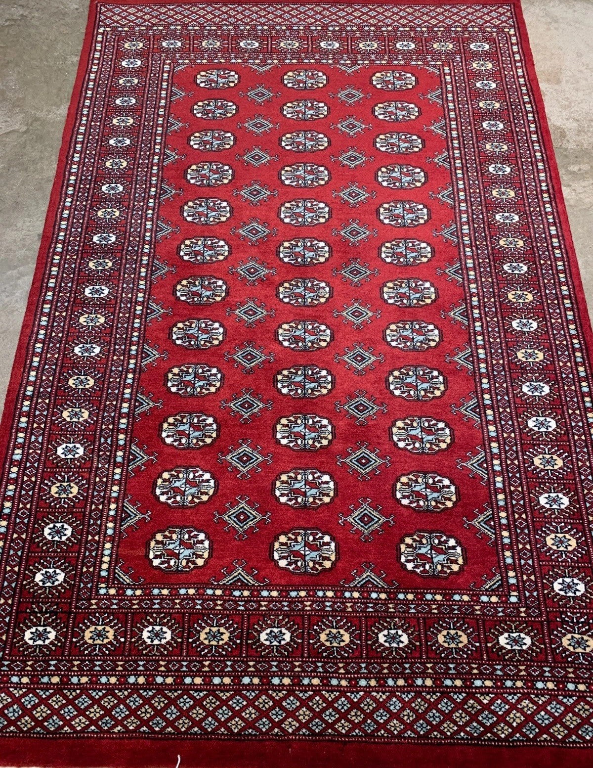 4'0" x 6'0" Hand-Knotted 100% Wool Pile Bokhara Area Rug - Handmade Carpet