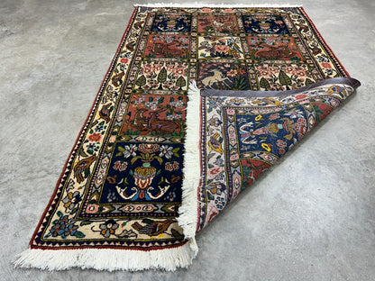 3'5"x5'2" Hand-Knotted 100% Wool Pile Bakhtiarie Area Rug - Carpet