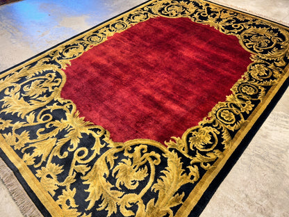 5'11"x8'8'' Hand-Knotted 100% Lamb Wool Pile Tibetan Area Rug - Area Carpet