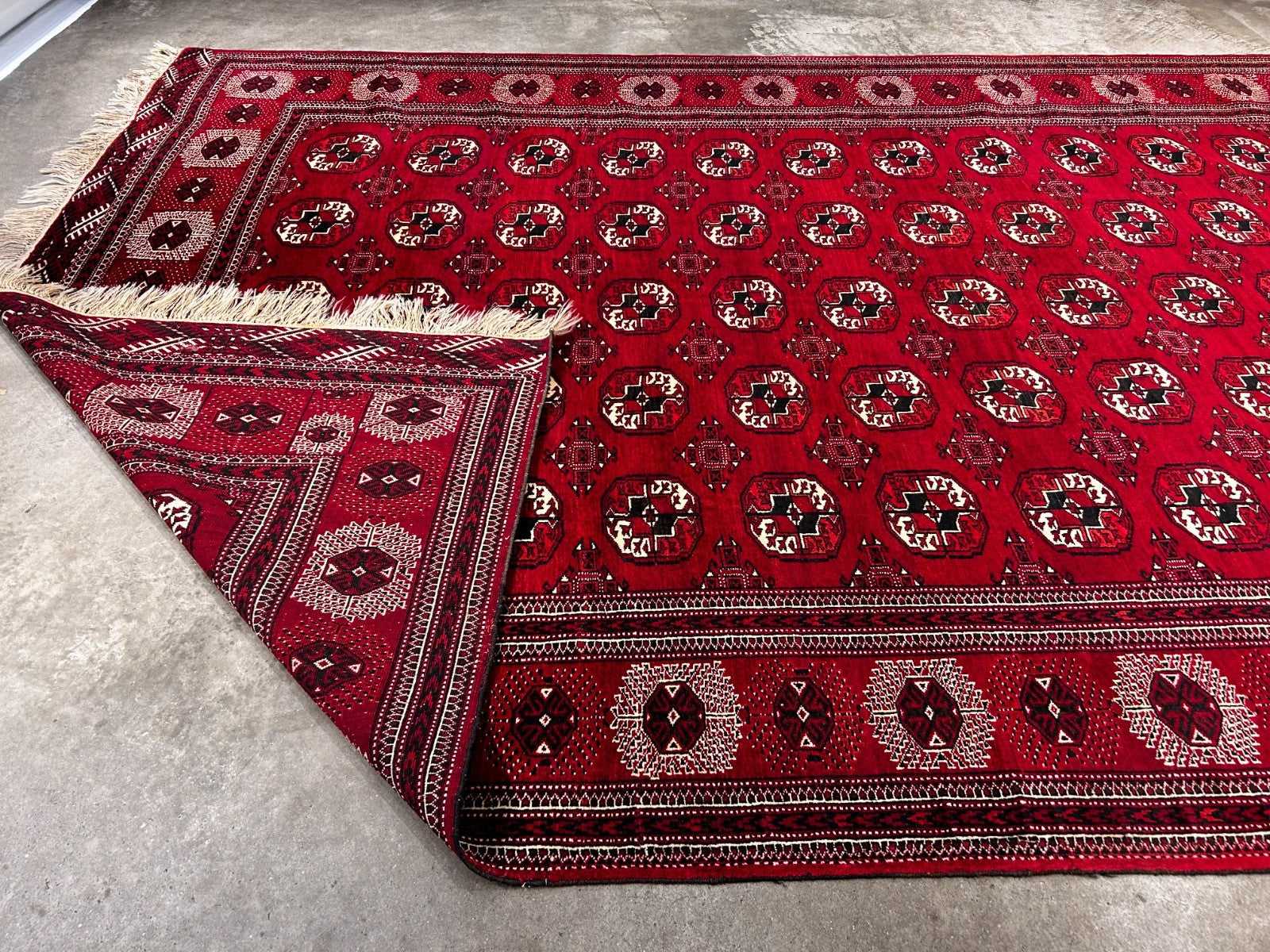 7'6" x 11'5'' Hand-Knotted 100% Wool Pile Turkamane Area Rug - Carpet