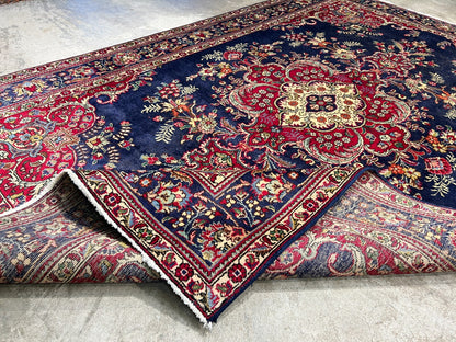 6'7"x9'9" Antique Hand-Knotted Wool Oriental Rug - Area Carpet