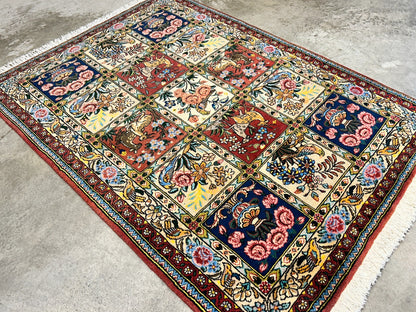 3'5"x5'2" Hand-Knotted 100% Lamb Wool Bakhtiarie Carpet - Area Rug
