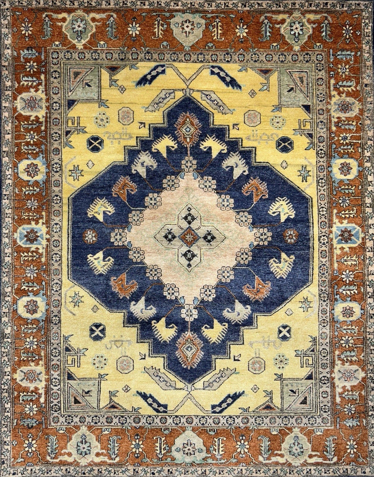 8’x10’1” Hand-Knotted 100% Wool Pile Indoserapi Area Rug - Carpet