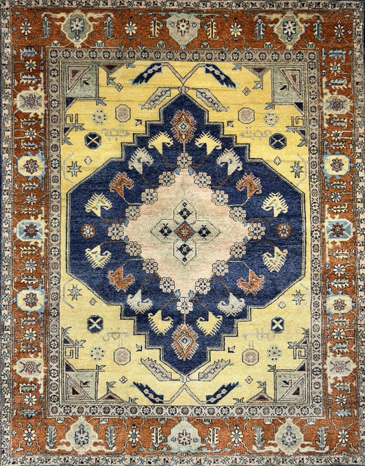 8’x10’1” Hand-Knotted 100% Wool Pile Indoserapi Area Rug - Carpet