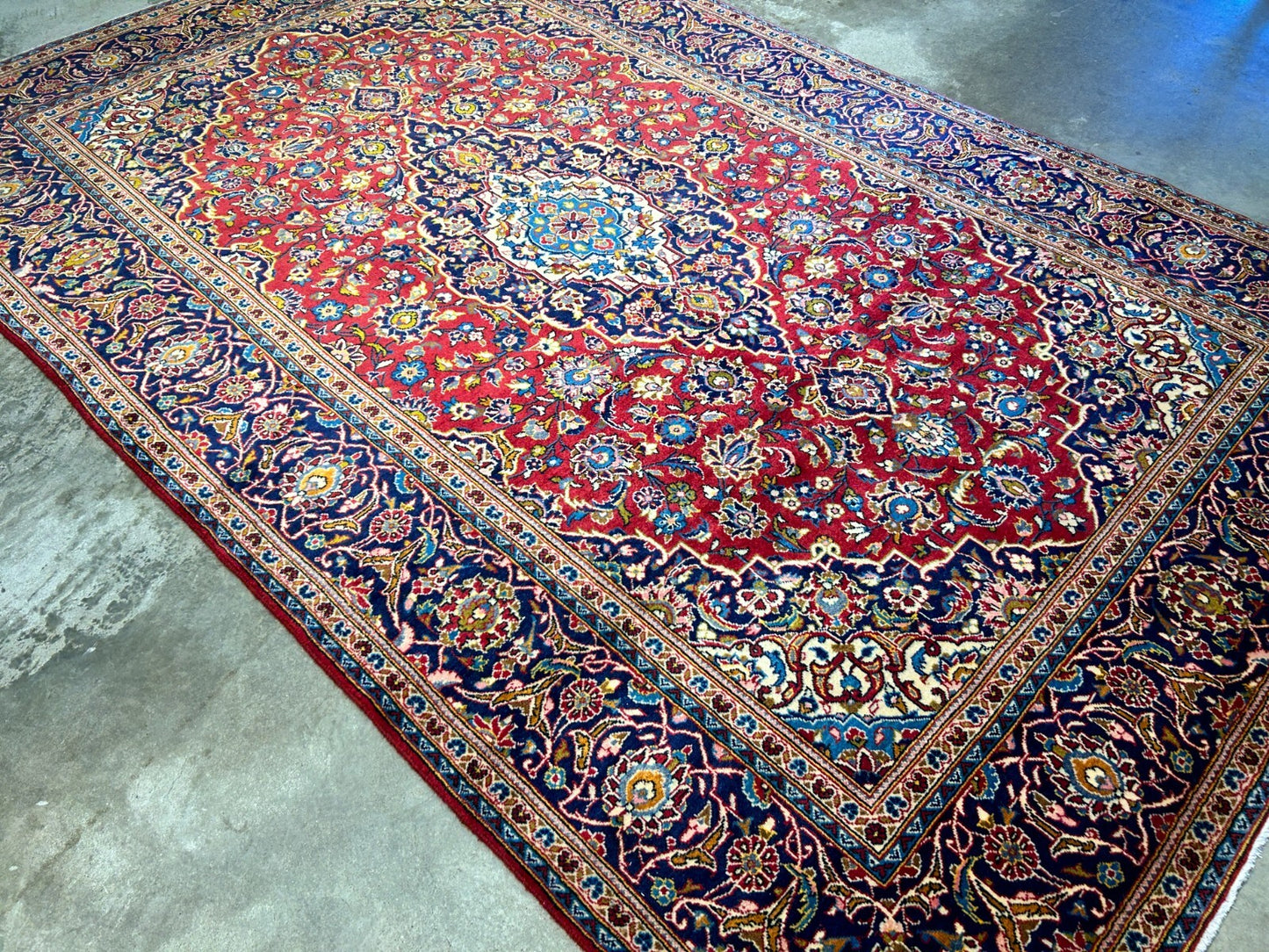 6'4"x9'11" Hand-Knotted 100% Wool Pile Kashanne Carpet - Area Rug