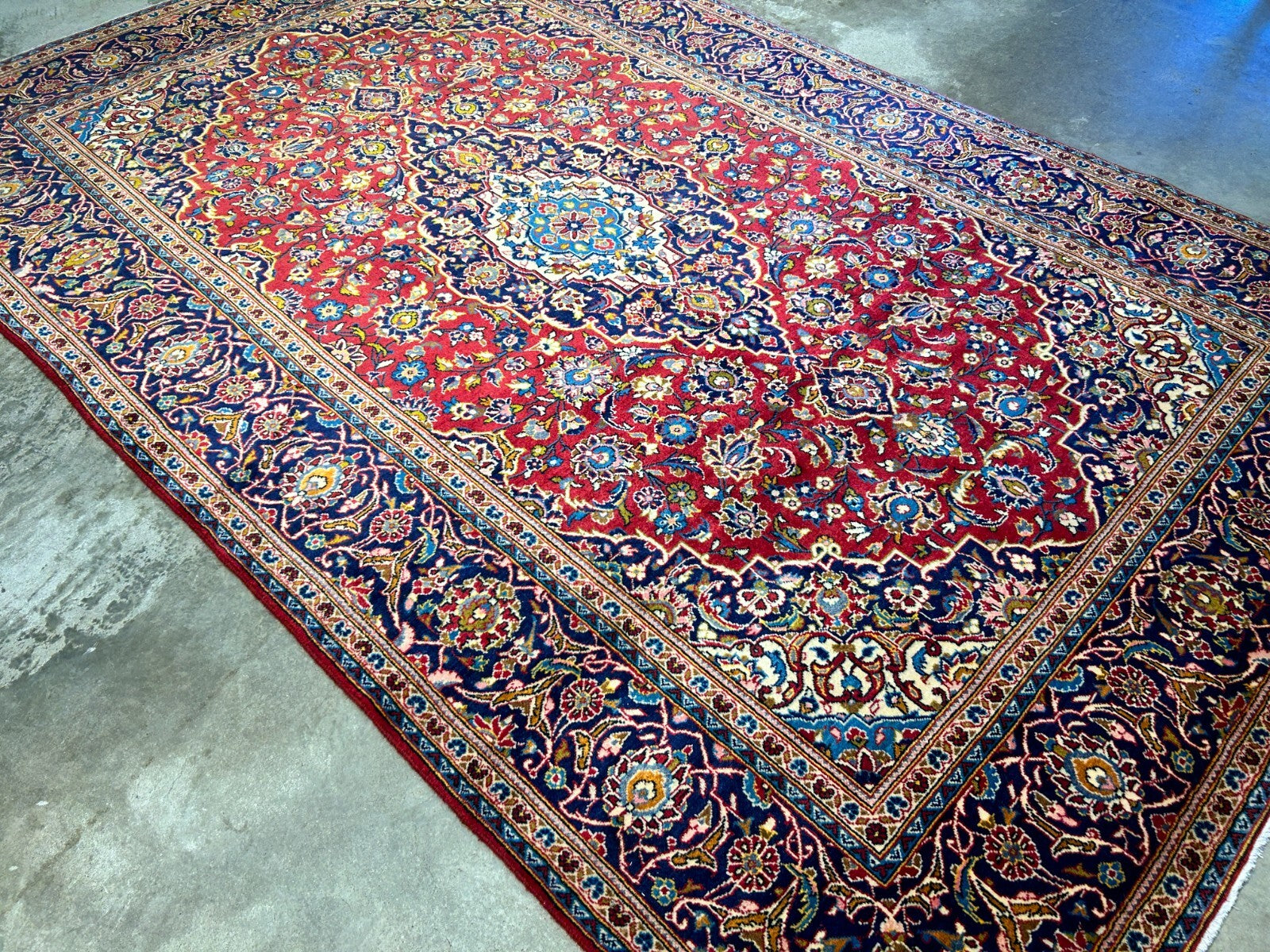 6'4"x9'11" Hand-Knotted 100% Wool Pile Kashanne Carpet - Area Rug