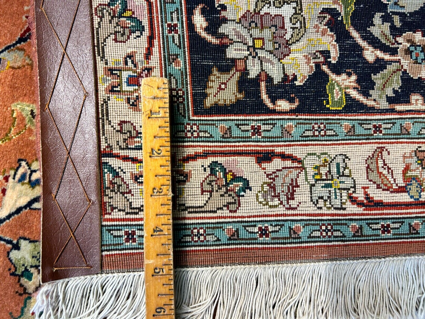 6'9"x10'2" Fine Hand-Knotted Wool & Silk Blend Tabrize Carpet - Area Rug