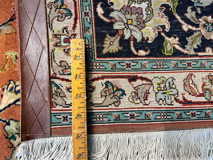 6'9"x10'2" Fine Hand-Knotted Wool & Silk Blend Tabrize Carpet - Area Rug