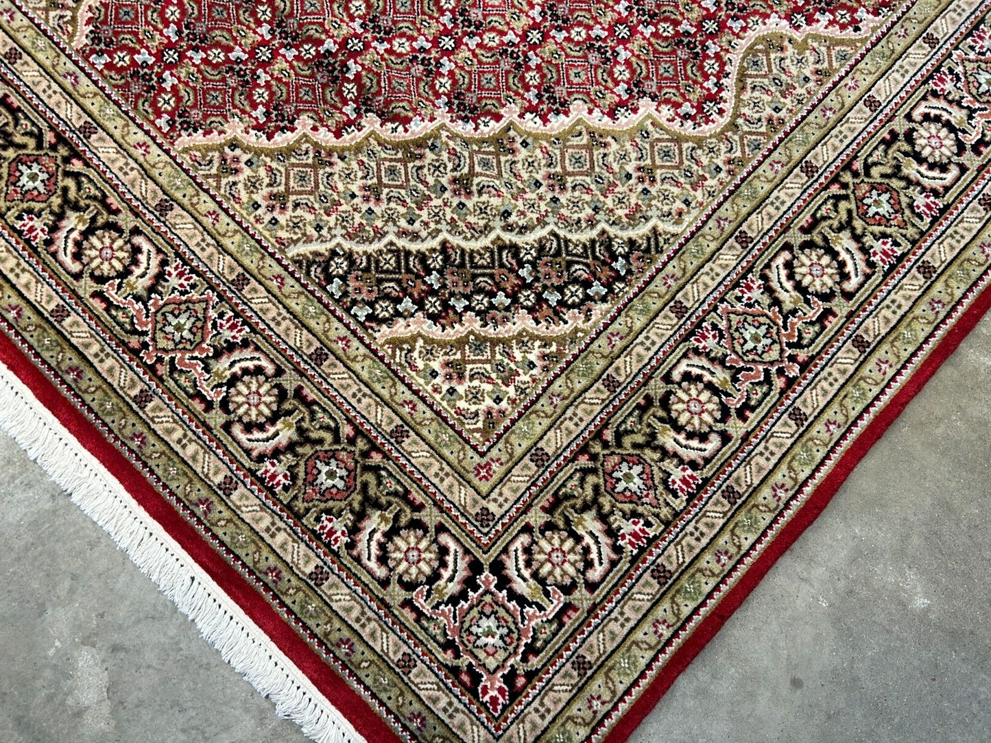 6'1"x8'9" Hand-Knotted 100% Wool Pile Tabrize Design Carpet - Area Rug