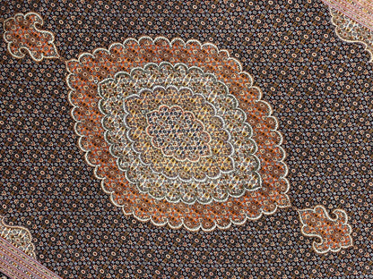 8'4"x11'6" Fine Hand-Knotted Wool & Silk Oriental Rug - Area Carpet