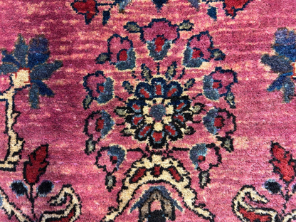 2'7"x4'10" Antique Hand-Knotted 100% Wool Pile Sarouke Area Rug - Carpet
