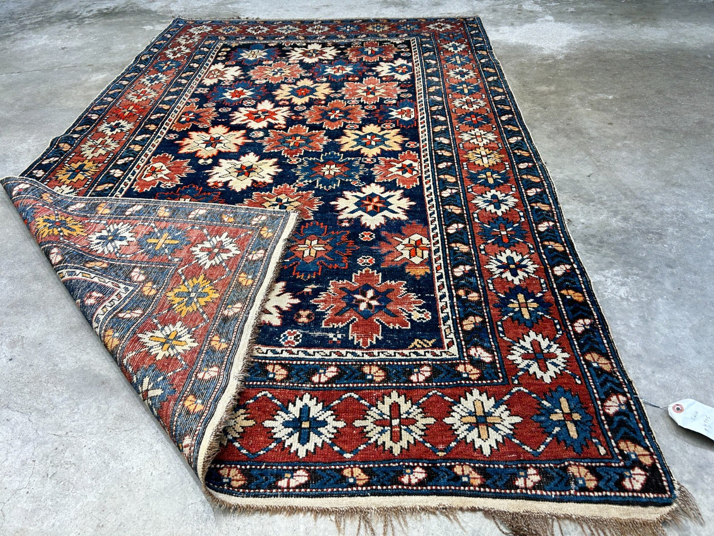 Collector Item -  4'x6'3" Antique Hand-Knotted 100% Wool Pile Kazak Rug