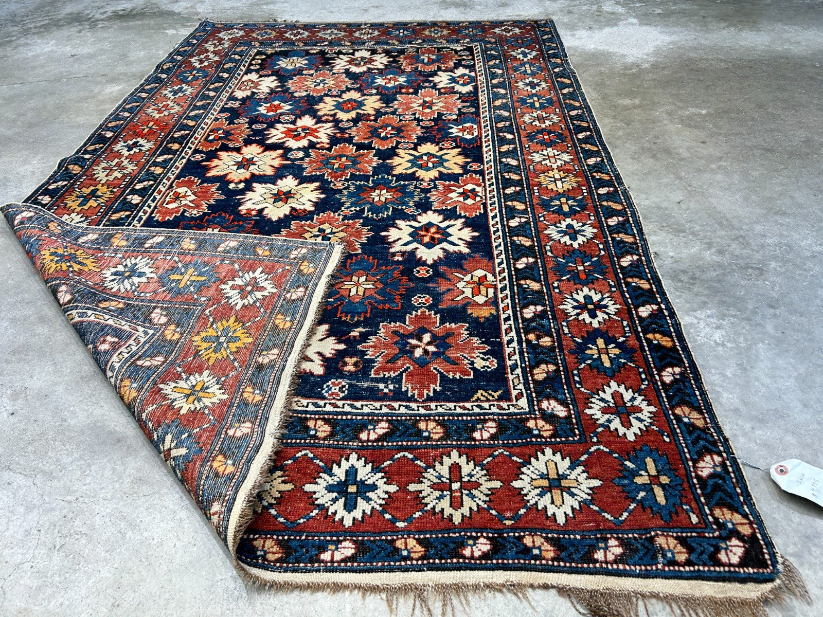 Collector Item -  4'x6'3" Antique Hand-Knotted 100% Wool Pile Kazak Rug
