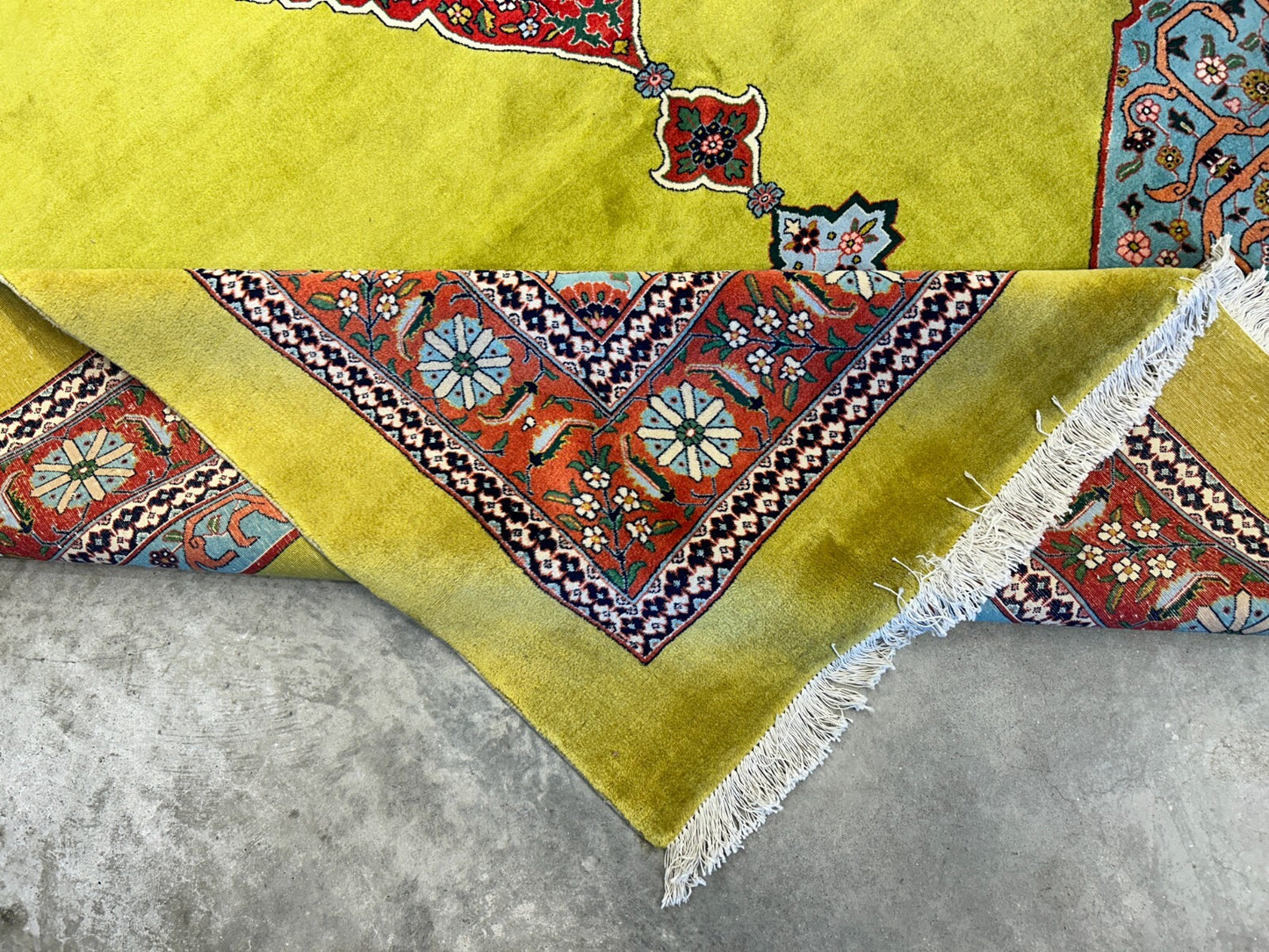 8'2"x11'3" One-of-a-Kind Hand-Knotted 100% Wool Pile Tabrize Carpet - Area Rug